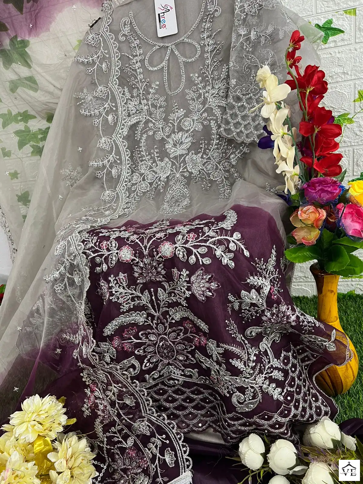 Shree Fabs D No K 1814 Padding Organza Wholesale Pakistani Salwar Suit Catalog — Wholesale Salwar Suits, MPA wholesale from Surat — view 5