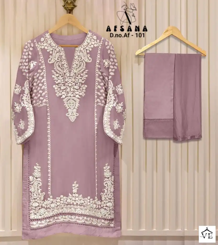 Afsana D.No Af 101 Faux Georgette Wholesale Pakistani Readymade Salwar Suit Catalog — Wholesale Salwar Suits, MPA wholesale from Surat - Gallery Image 2