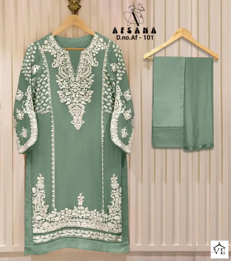 Afsana D.No Af 101 Faux Georgette Wholesale Pakistani Readymade Salwar Suit Catalog — Wholesale Salwar Suits, MPA wholesale from Surat - Gallery Image 7