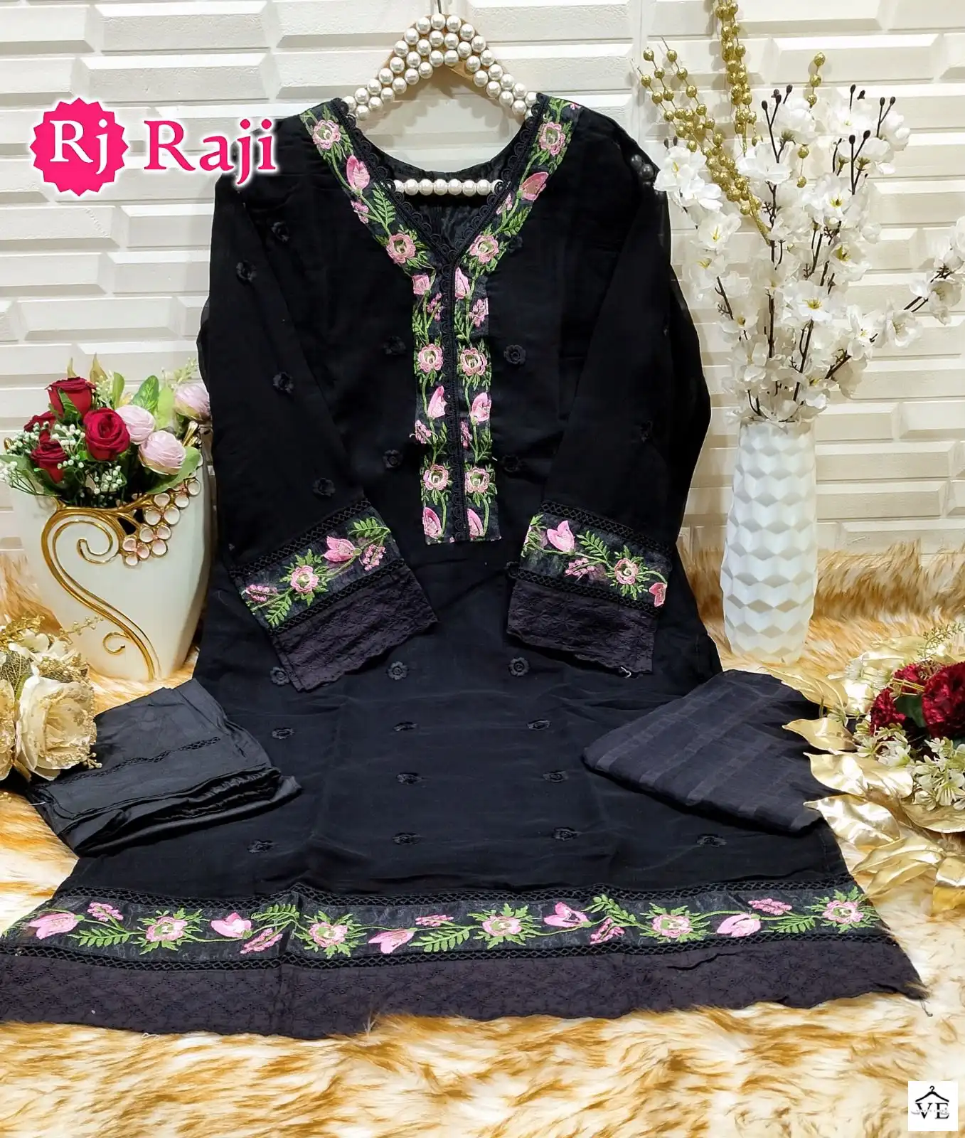 Afsana D.No 303 Pure Georgette Wholesale Readymade Pakistani Salwar Suit Catalog — Wholesale Salwar Suits, MPA wholesale from Surat - Gallery Image 5