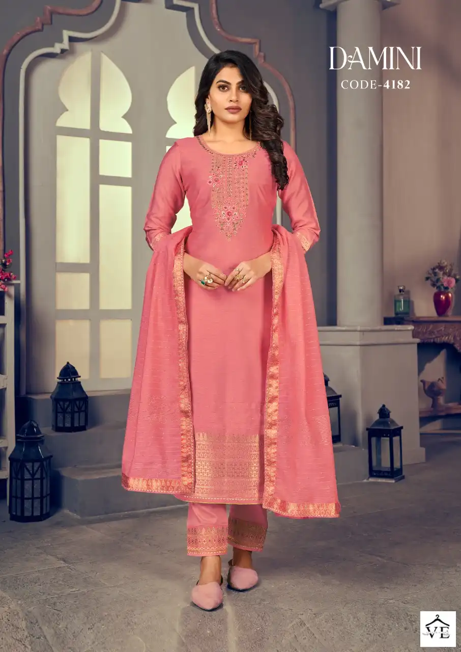 Rangoon Damini Viscose Jacquard Wholesale Readymade Salwar Suit Catalog — Wholesale Salwar Suits, MPA wholesale from Surat - Gallery Image 2