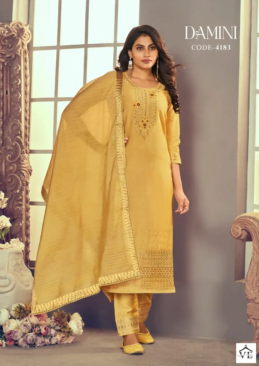 Rangoon Damini Viscose Jacquard Wholesale Readymade Salwar Suit Catalog — Wholesale Salwar Suits, MPA wholesale from Surat - Gallery Image 4