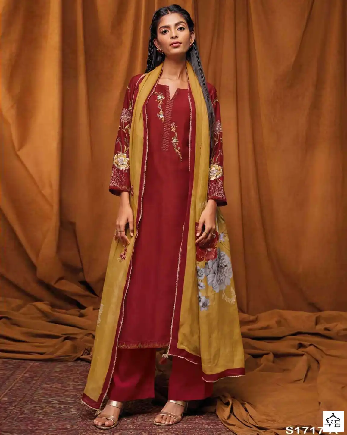Ganga Danushri 1717 Silk Wholesale Designer Salwar Suit Catalog — Wholesale Salwar Suits, Ganga wholesale from Surat — view 1