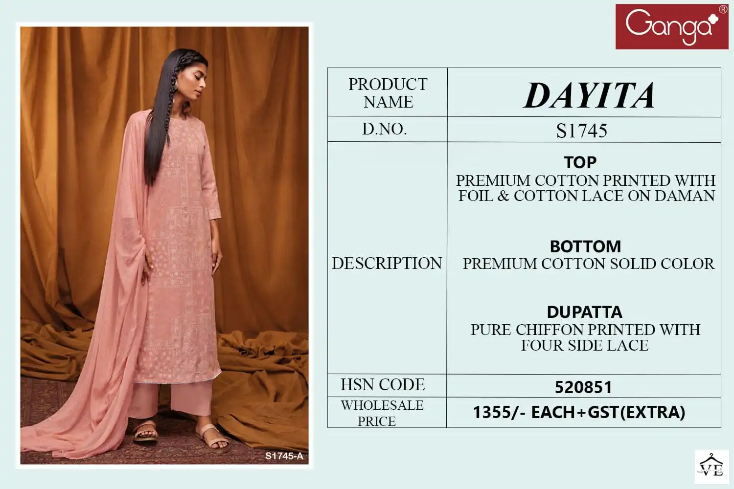 Ganga Dayita 1745 Premium Cotton Wholesale Designer Salwar Suit Catalog — Wholesale Salwar Suits, MPA wholesale from Surat - Gallery Image 5