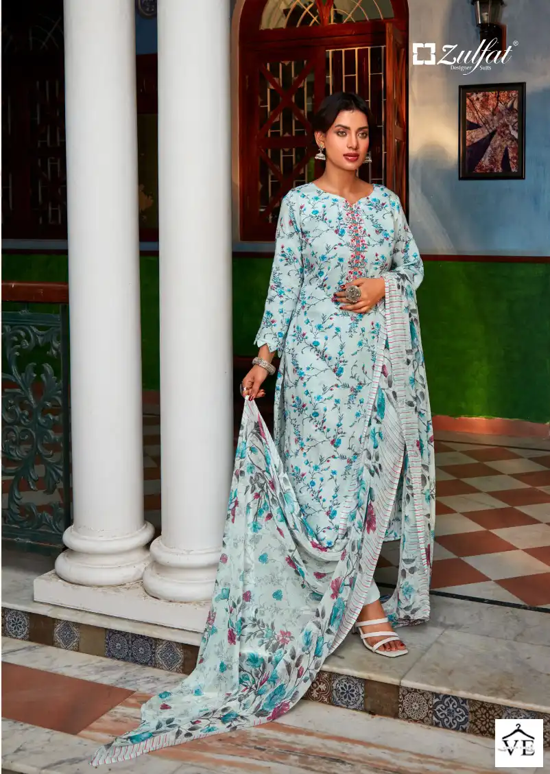 Zulfat Dilreet Jam Cotton Wholesale Designer Salwar Suit Catalog — Wholesale Salwar Suits, MPA wholesale from Surat - Gallery Image 4