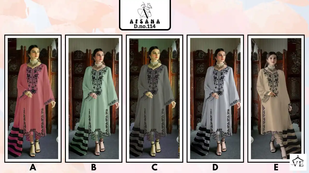 Afsana Dn 114 Pure Georgette Wholesale Readymade Pakistani Salwar Suit Catalog — Wholesale Salwar Suits, MPA wholesale from Surat — view 7