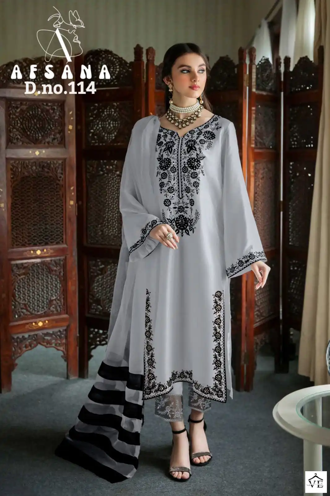 Afsana Dn 114 Pure Georgette Wholesale Readymade Pakistani Salwar Suit Catalog — Wholesale Salwar Suits, MPA wholesale from Surat - Gallery Image 2