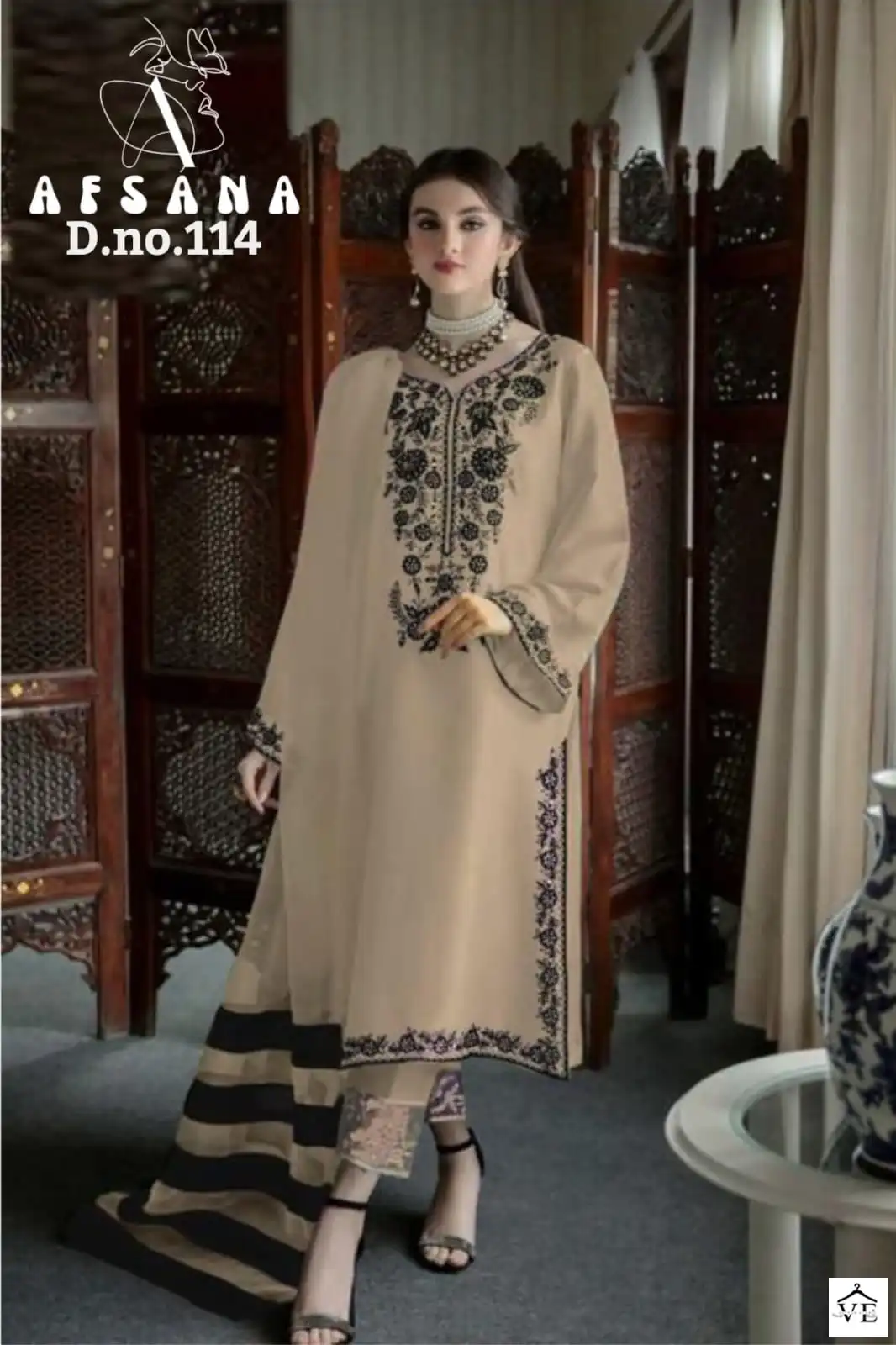 Afsana Dn 114 Pure Georgette Wholesale Readymade Pakistani Salwar Suit Catalog — Wholesale Salwar Suits, MPA wholesale from Surat - Gallery Image 4