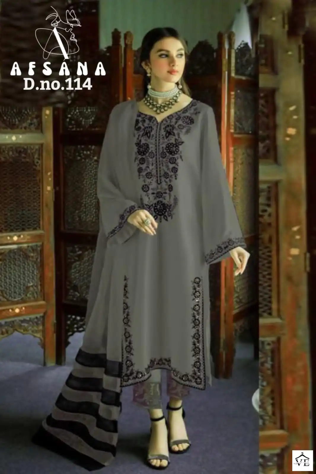 Afsana Dn 114 Pure Georgette Wholesale Readymade Pakistani Salwar Suit Catalog — Wholesale Salwar Suits, MPA wholesale from Surat - Gallery Image 5