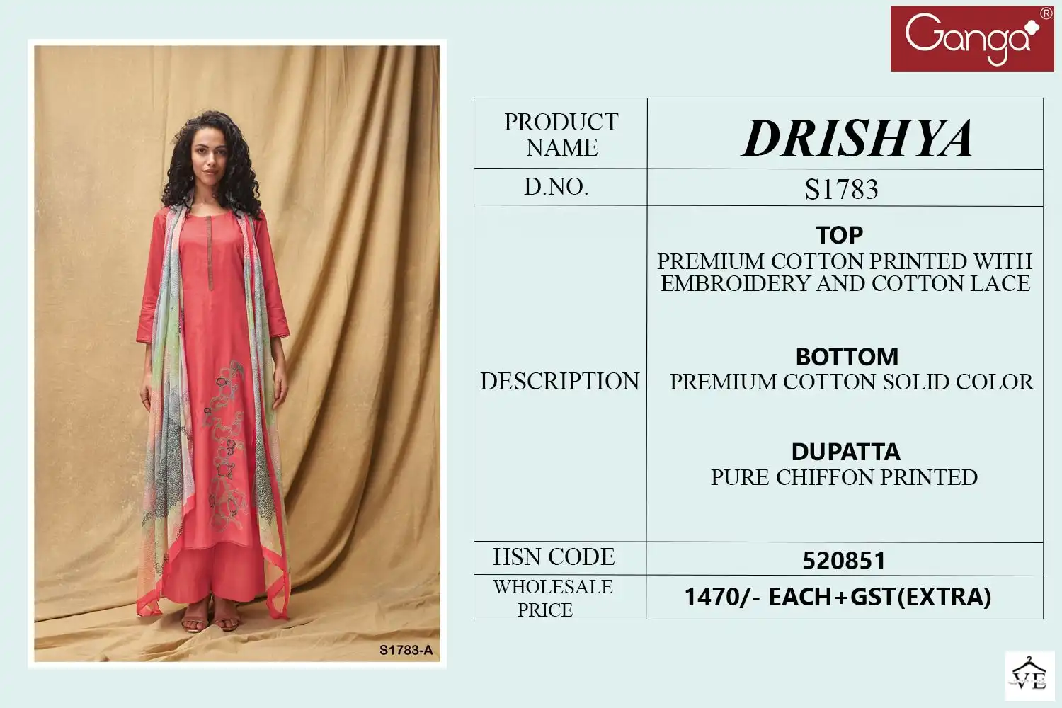 Ganga Drishya 1783 Premium Cotton Wholesale Designer Salwar Suit Catalog — Wholesale Salwar Suits, MPA wholesale from Surat - Gallery Image 2