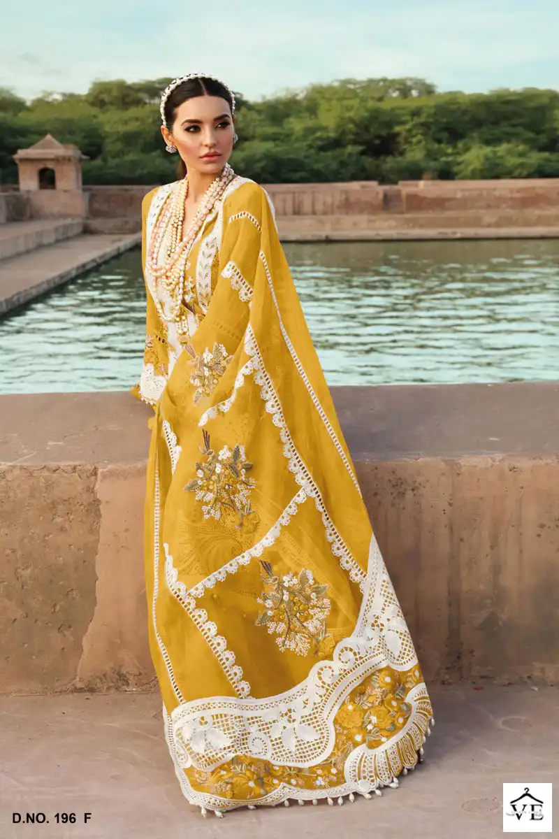 Dinsaa Ds No 196 (Fghij) Cambric Cotton Wholesale Pakistani Salwar Suit Catalog — Wholesale Salwar Suits, MPA wholesale from Surat - Gallery Image 3