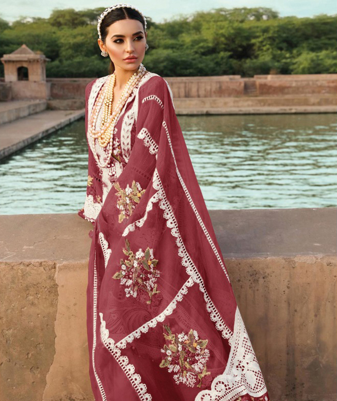 Dinsaa Ds No 196 (Fghij) Cambric Cotton Wholesale Pakistani Salwar Suit Catalog — Wholesale Salwar Suits, MPA wholesale from Surat — view 1