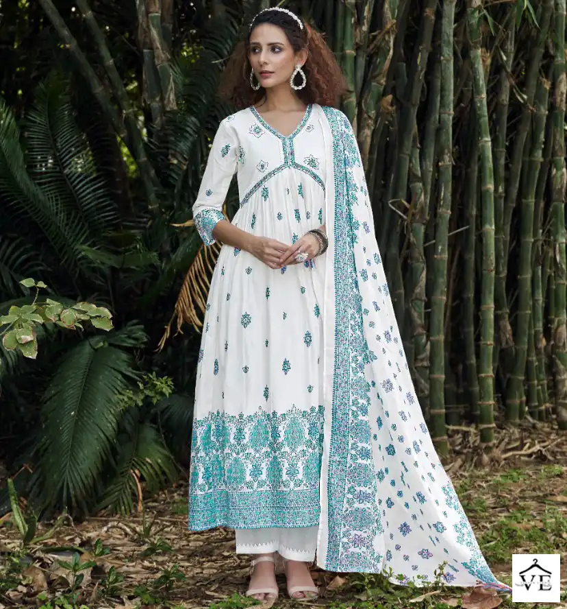 Psyna Designs No 2134 Pure Mal Mal Wholesale Readymade Salwar Suit Catalog — Wholesale Salwar Suits, MPA wholesale from Surat — view 1