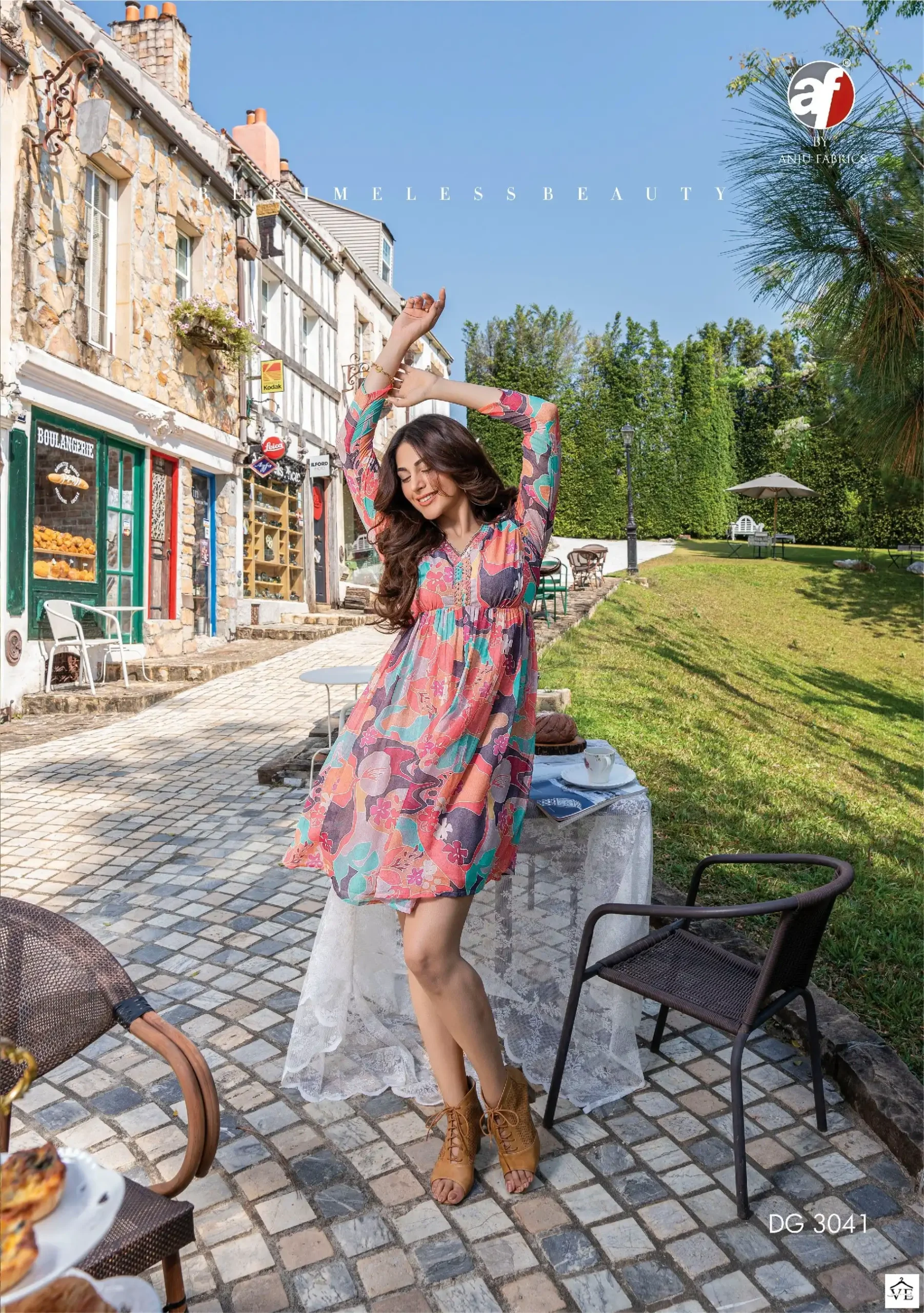 Anju Fabric Dream Girl Vol 2 Premium Chiffon Wholesale Designer Kurtis Catalog — Wholesale Kurtis, MPA wholesale from Surat - Gallery Image 3
