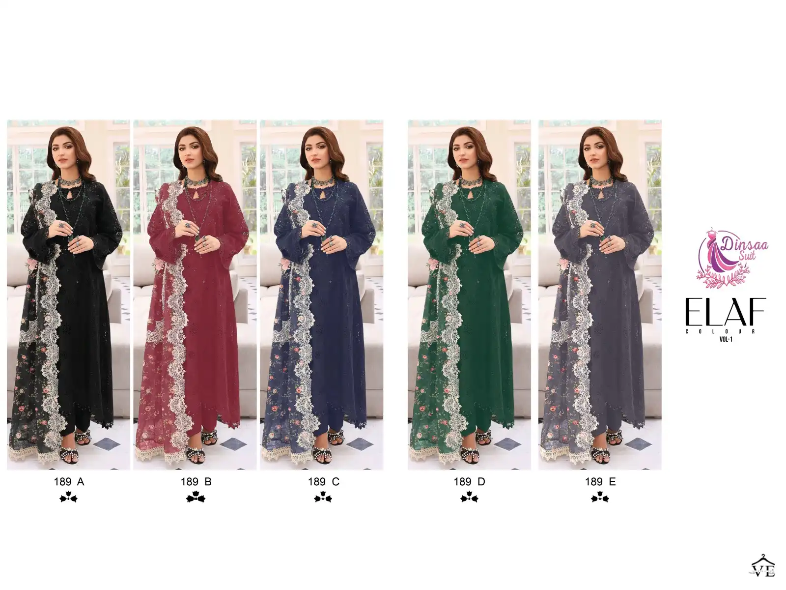 Dinsaa Elaf Color Vol 1 Pure Cotton Wholesale Pakistani Salwar Suit Catalog — Wholesale Salwar Suits, MPA wholesale from Surat — view 4