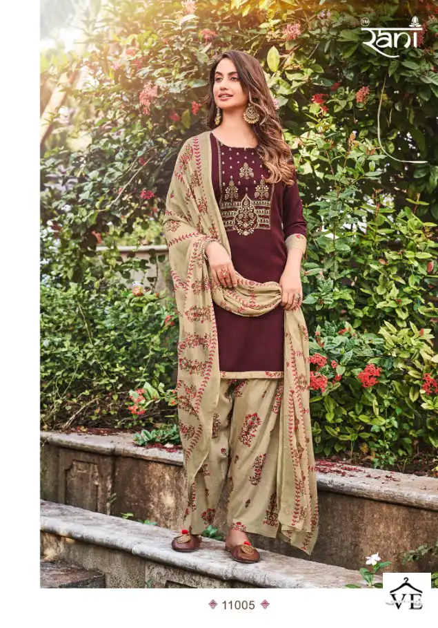 Rani Estaa-Patiyala Rayon Two Tone Wholesale Readymade Salwar Suit Catalog — Wholesale Salwar Suits, MPA wholesale from Surat - Gallery Image 6