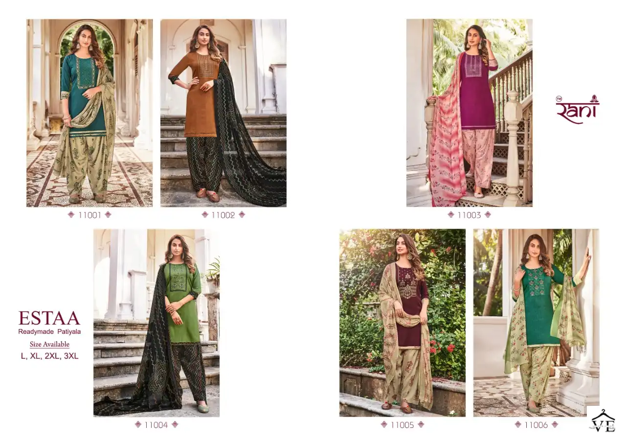 Rani Estaa-Patiyala Rayon Two Tone Wholesale Readymade Salwar Suit Catalog — Wholesale Salwar Suits, MPA wholesale from Surat — view 7