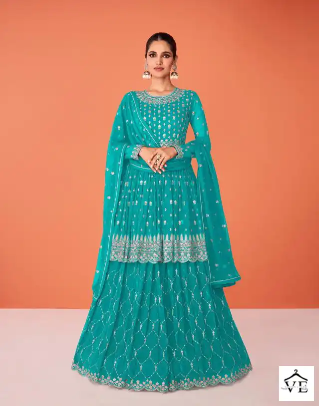 Aashirwad Evershine Real Georgette Wholesale Designer Readymade Salwar Suit Catalog — Wholesale Salwar Suits, Aashirwad Creation wholesale from Surat - Gallery Image 2