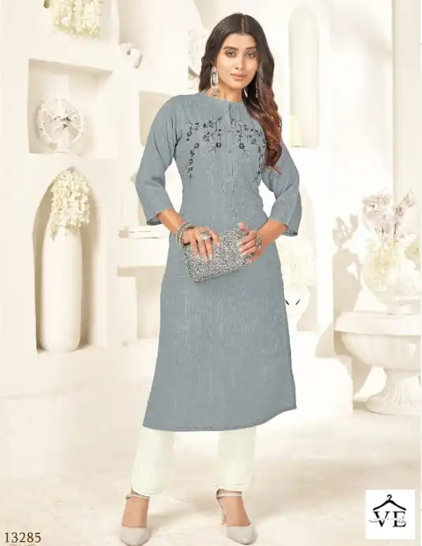 Kalaroop Elisa Fancy Italian Rayon Wholesale Kurtis Catalog — Wholesale Kurtis, MPA wholesale from Surat - Gallery Image 2