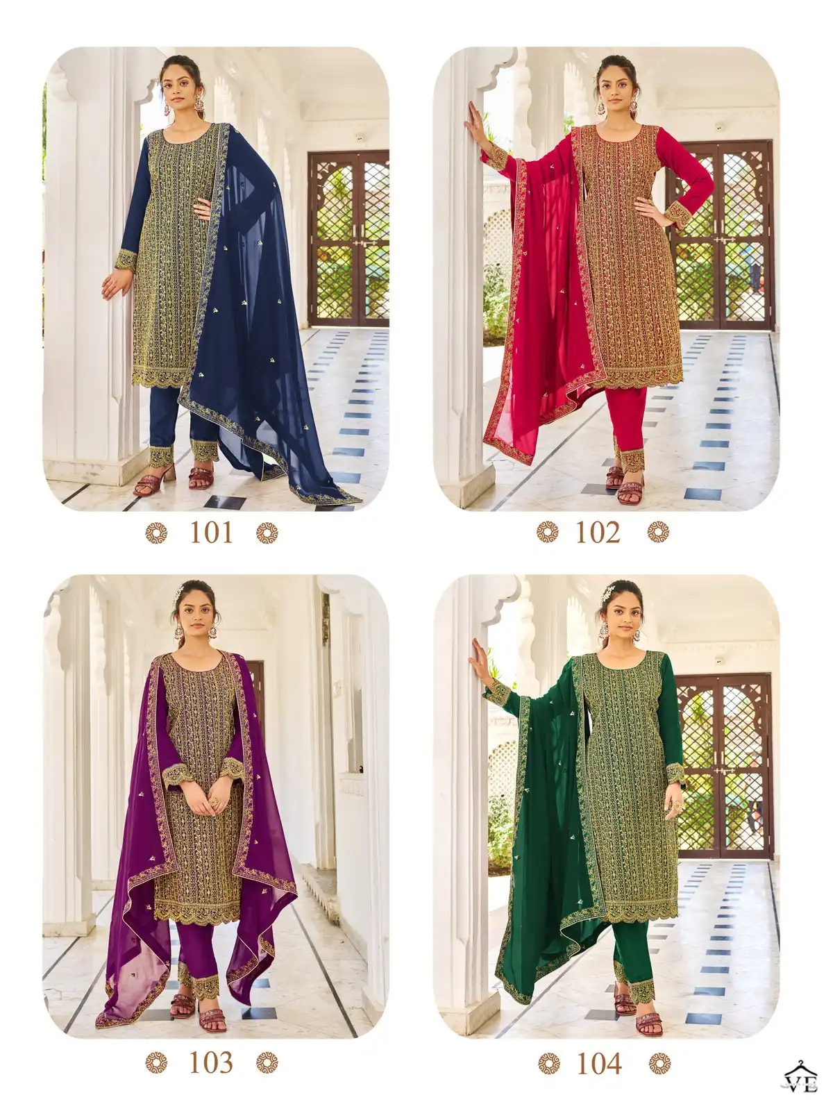 Vardan Ethnc Eliza Blooming Faux Georgette Wholesale Designer Salwar Suit Catalog — Wholesale Salwar Suits, MPA wholesale from Surat — view 5
