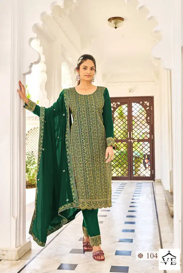 Vardan Ethnc Eliza Blooming Faux Georgette Wholesale Designer Salwar Suit Catalog — Wholesale Salwar Suits, MPA wholesale from Surat - Gallery Image 4