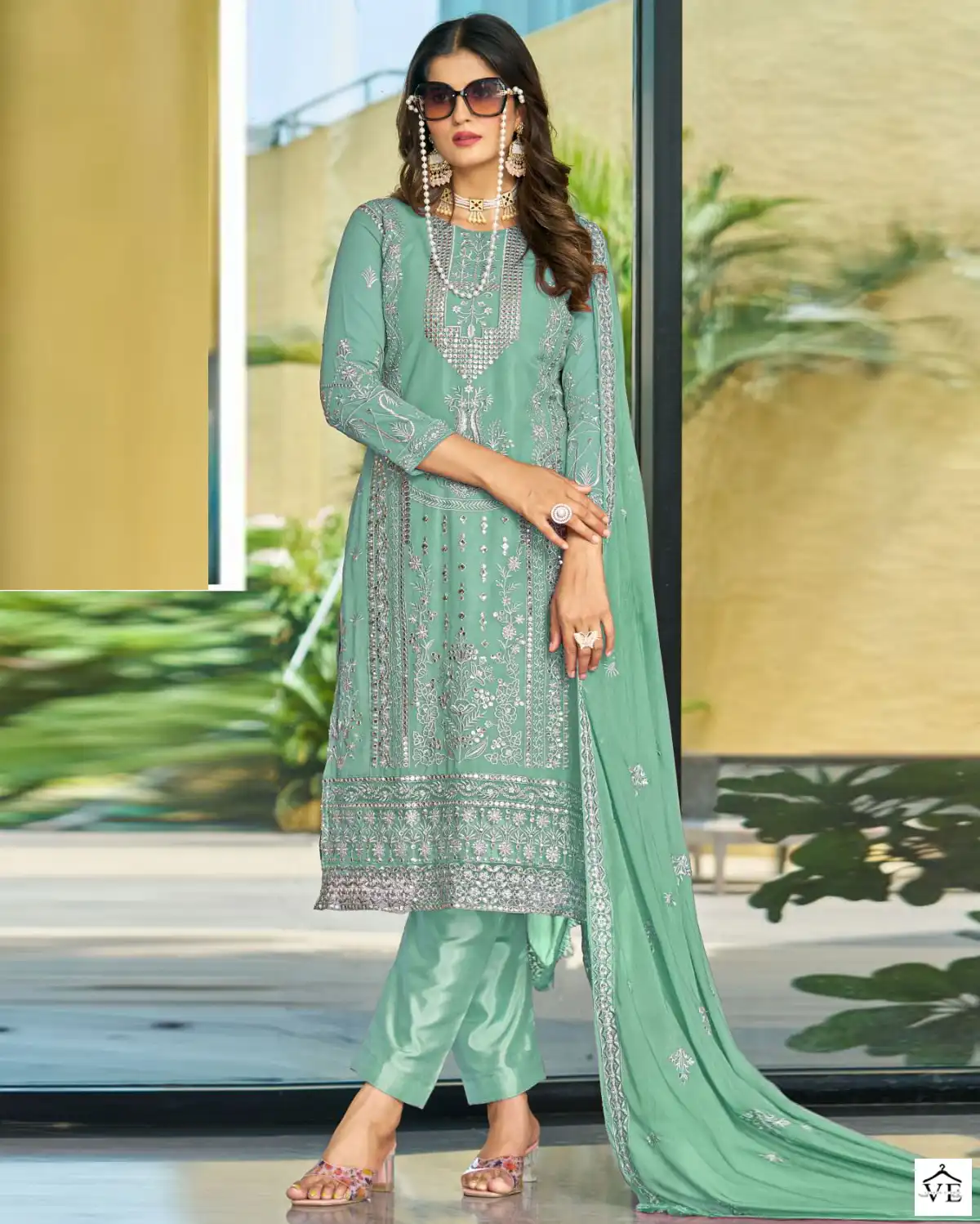 Rawayat Emaan Adeel Vol 14 Faux Georjotte Wholesale Pakistani Salwar Suit Catalog — Wholesale Salwar Suits, MPA wholesale from Surat — view 1