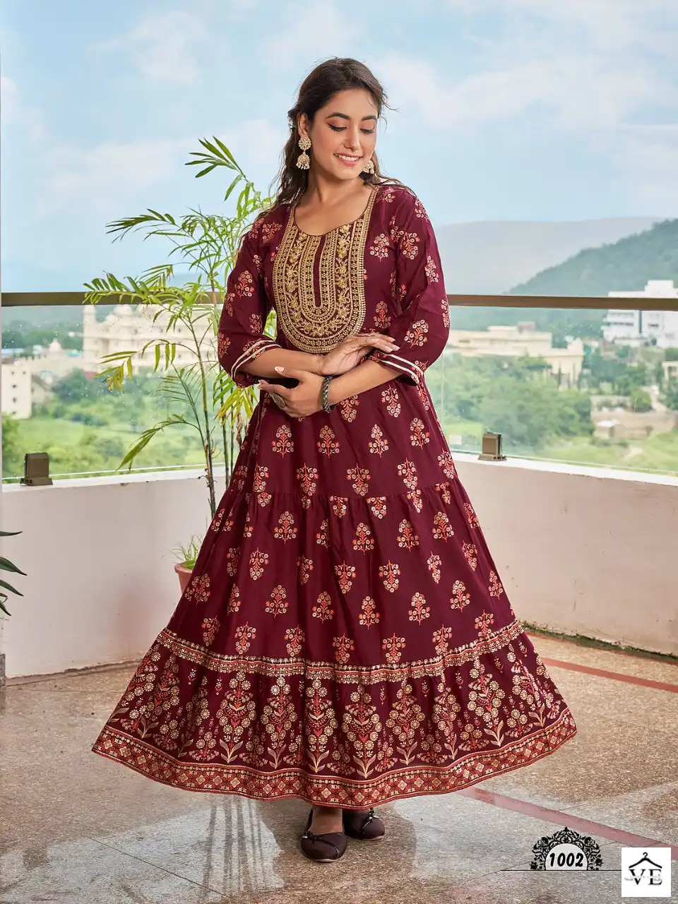 Vardan Ethnic Fantasy Pure 14 Kg Rayon Wholesale Long Kurtis Catalog — Wholesale Kurtis, MPA wholesale from Surat - Gallery Image 3