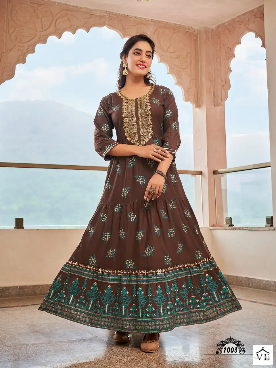 Vardan Ethnic Fantasy Pure 14 Kg Rayon Wholesale Long Kurtis Catalog — Wholesale Kurtis, MPA wholesale from Surat - Gallery Image 5