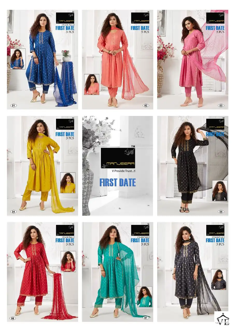 Manjeera First Date Fancy Wholesale Readymade Salwar Suit Catalog — Wholesale Salwar Suits, MPA wholesale from Surat — view 9