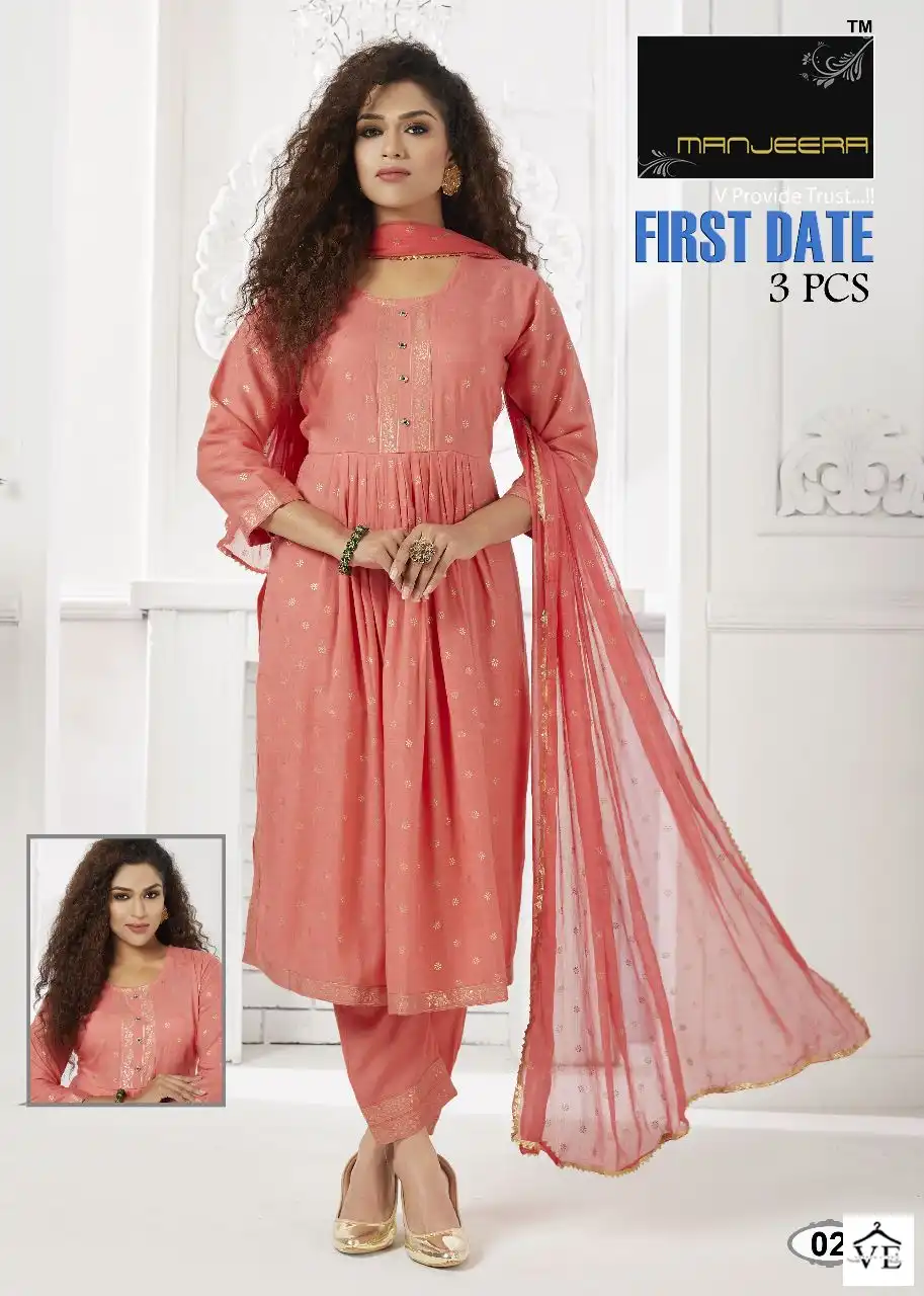Manjeera First Date Fancy Wholesale Readymade Salwar Suit Catalog — Wholesale Salwar Suits, MPA wholesale from Surat - Gallery Image 2