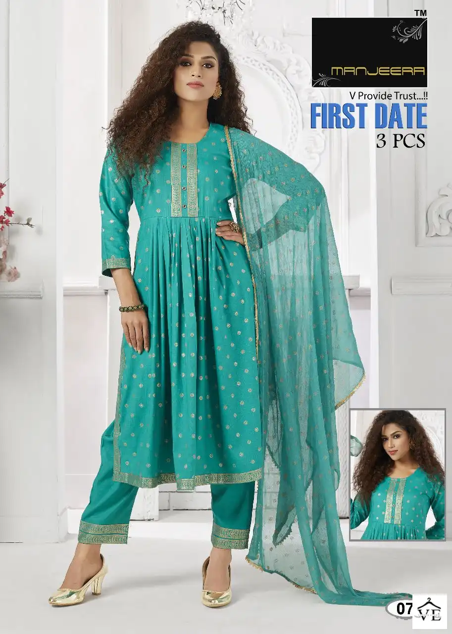 Manjeera First Date Fancy Wholesale Readymade Salwar Suit Catalog — Wholesale Salwar Suits, MPA wholesale from Surat - Gallery Image 4
