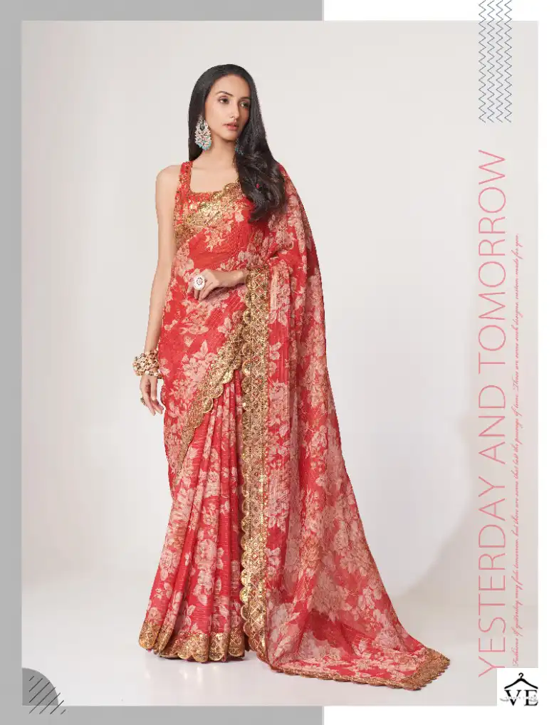 Zeel Floral Saree Vol 1 Organza Wholesale Sarees Catalog — Wholesale Sarees, MPA wholesale from Surat - Gallery Image 11