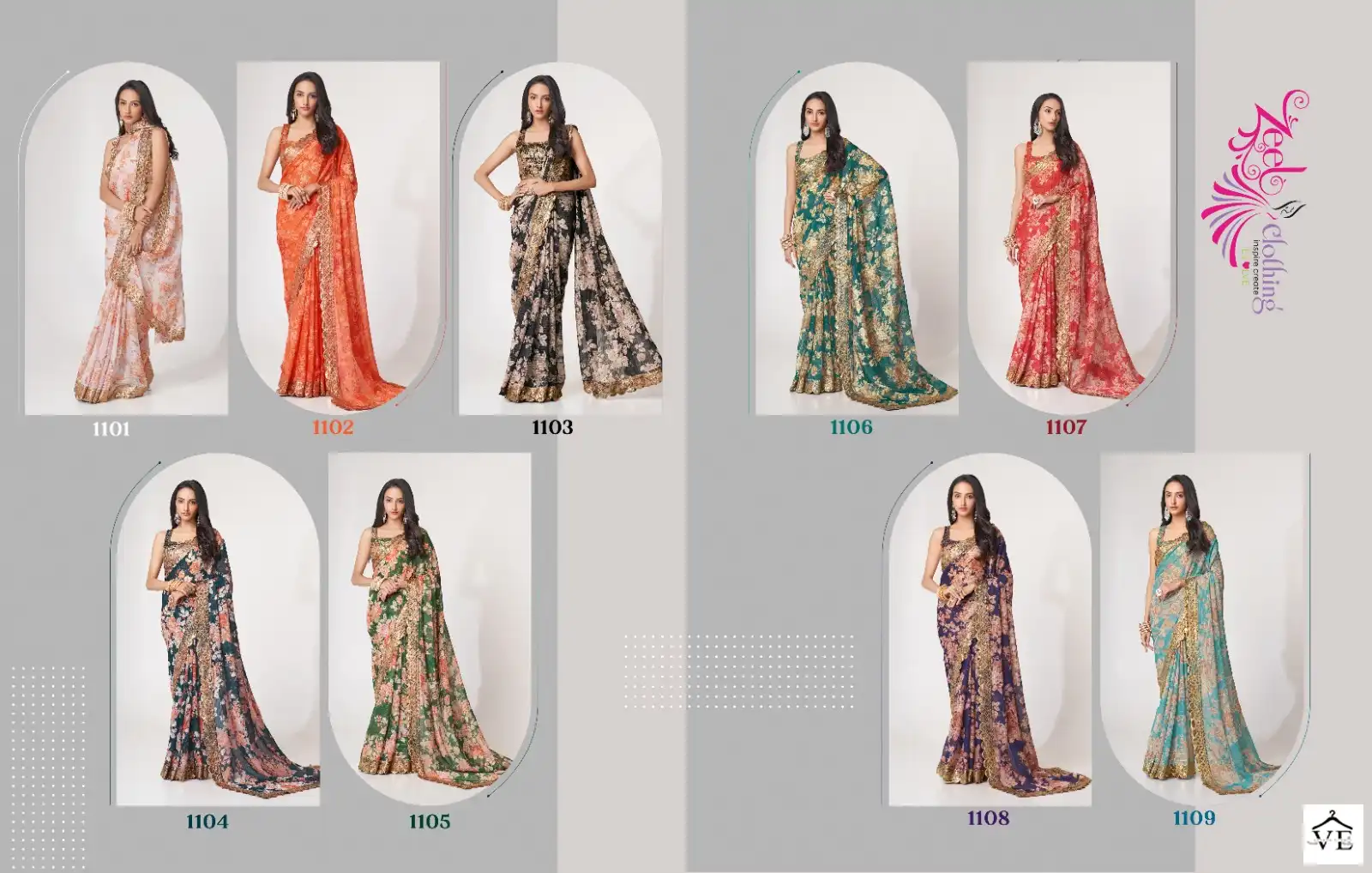 Zeel Floral Saree Vol 1 Organza Wholesale Sarees Catalog — Wholesale Sarees, MPA wholesale from Surat — view 13