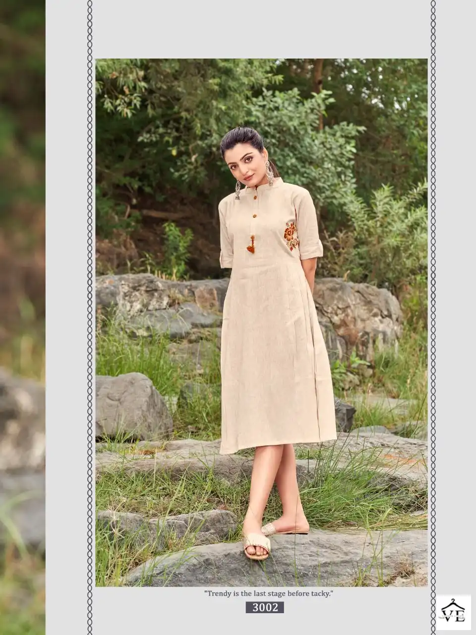 Vitara Floret Khadi Cotton Wholesale Designer Kurtis Catalog — Wholesale Kurtis, MPA wholesale from Surat — view 2