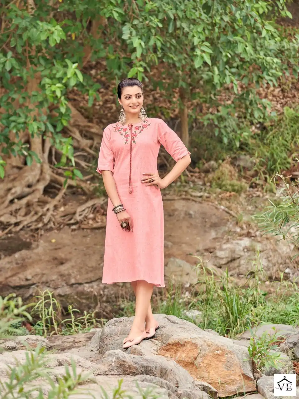 Vitara Floret Khadi Cotton Wholesale Designer Kurtis Catalog — Wholesale Kurtis, MPA wholesale from Surat — view 4