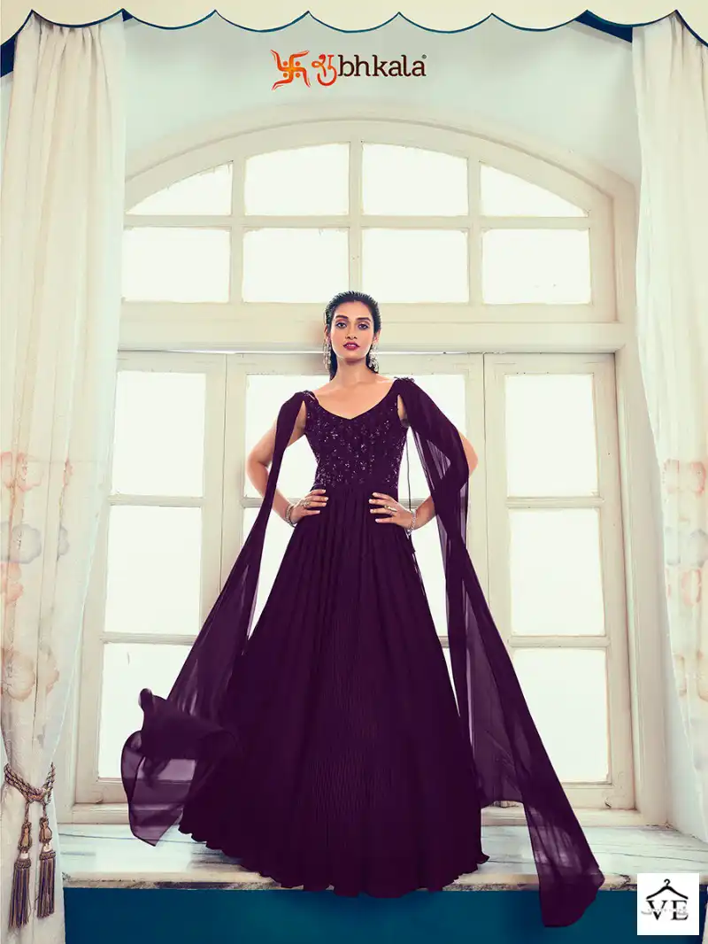 Shubhkala Flory Vol 40 Georgette Wholesale Long Gown With Dupatta Catalog — Wholesale Kurtis, MPA wholesale from Surat — view 2