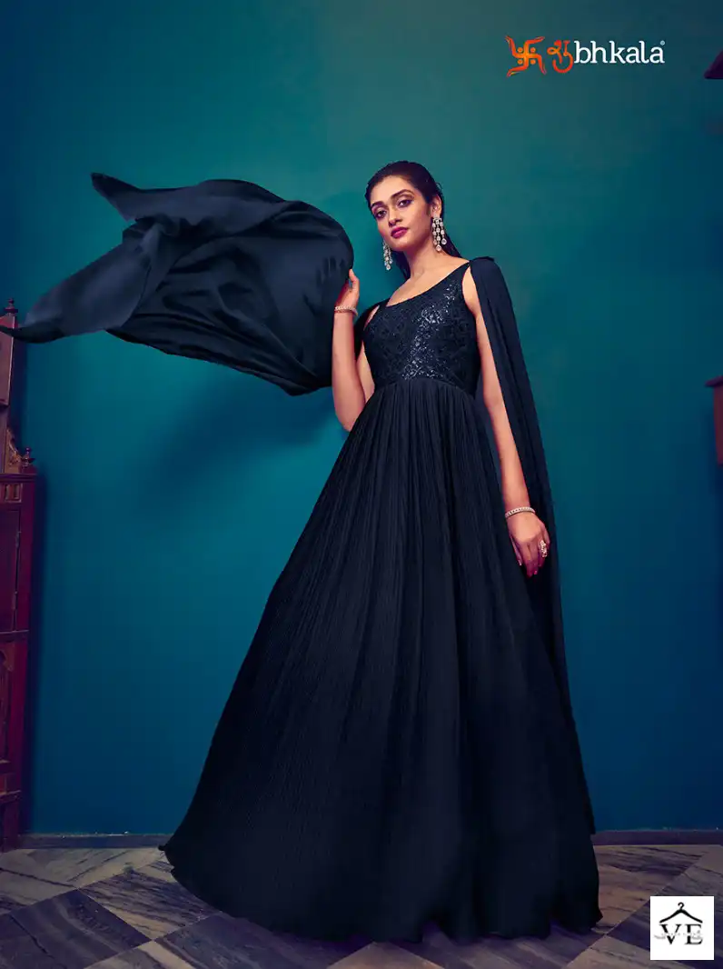 Shubhkala Flory Vol 40 Georgette Wholesale Long Gown With Dupatta Catalog — Wholesale Kurtis, MPA wholesale from Surat — view 4