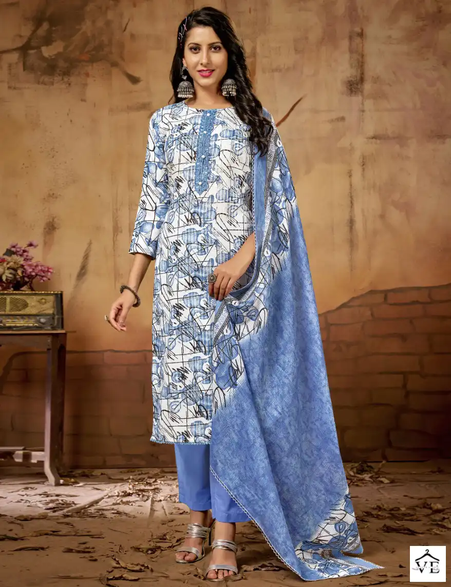 Bipson Fortuner 2133 Pure Cotton Wholesale Salwar Suit Catalog — Wholesale Salwar Suits, MPA wholesale from Surat — view 1