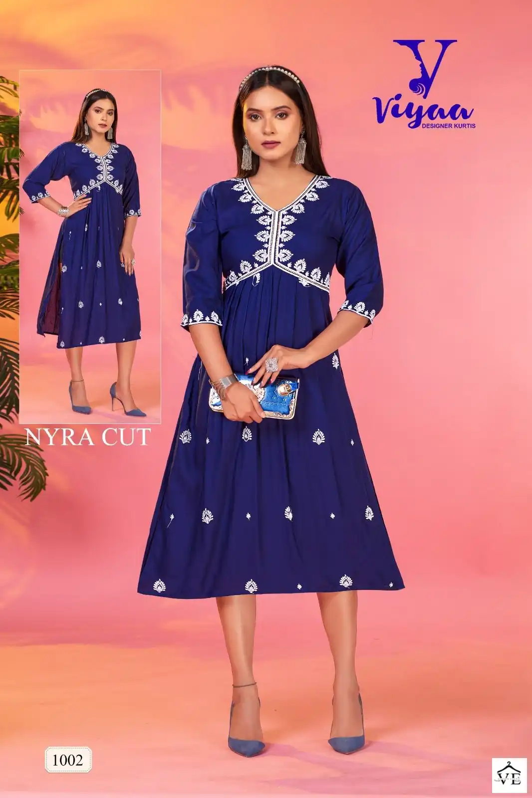 Vardan Ethnic Fusions Vol 5 Pure Rayon Wholesale Long Kurtis Catalog — Wholesale Kurtis, MPA wholesale from Surat - Gallery Image 2