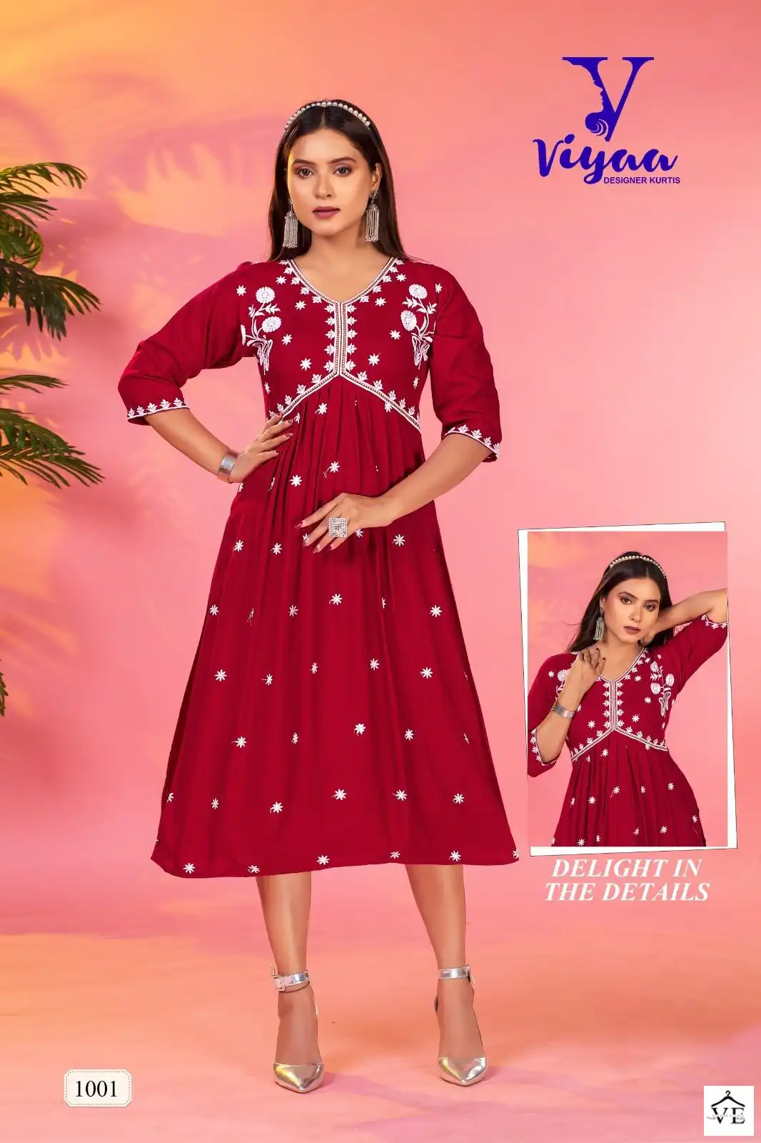 Vardan Ethnic Fusions Vol 5 Pure Rayon Wholesale Long Kurtis Catalog — Wholesale Kurtis, MPA wholesale from Surat - Gallery Image 3