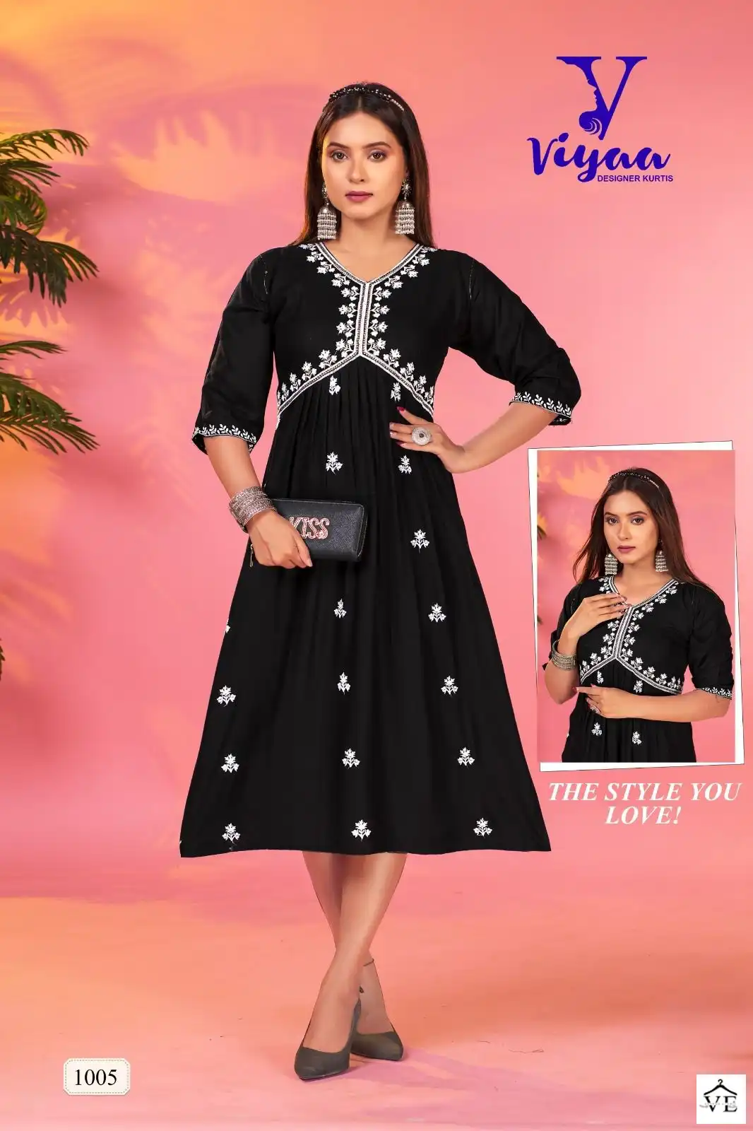 Vardan Ethnic Fusions Vol 5 Pure Rayon Wholesale Long Kurtis Catalog — Wholesale Kurtis, MPA wholesale from Surat - Gallery Image 4