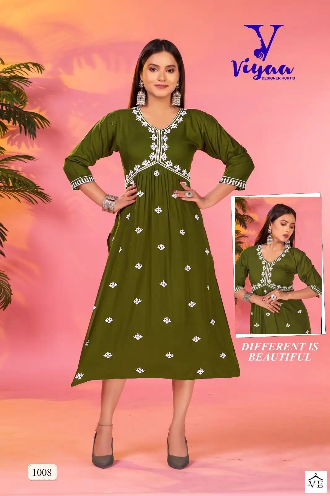Vardan Ethnic Fusions Vol 5 Pure Rayon Wholesale Long Kurtis Catalog — Wholesale Kurtis, MPA wholesale from Surat - Gallery Image 5