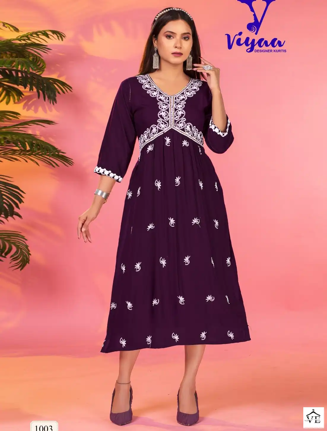 Vardan Ethnic Fusions Vol 5 Pure Rayon Wholesale Long Kurtis Catalog — Wholesale Kurtis, MPA wholesale from Surat — view 1