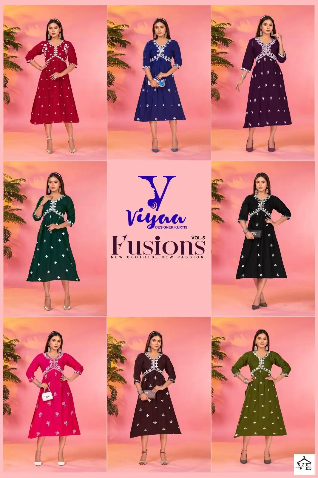 Vardan Ethnic Fusions Vol 5 Pure Rayon Wholesale Long Kurtis Catalog — Wholesale Kurtis, MPA wholesale from Surat — view 9