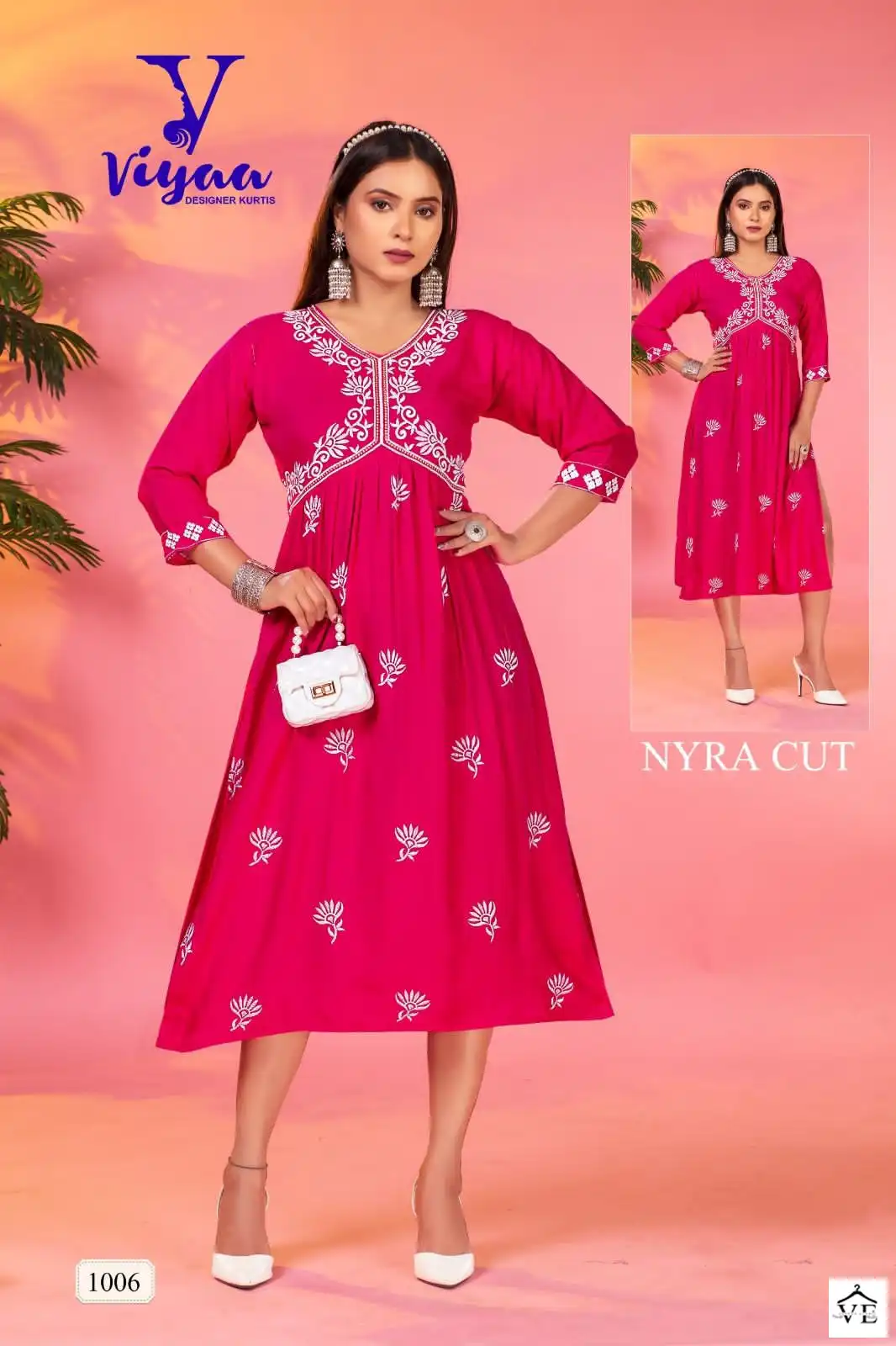 Vardan Ethnic Fusions Vol 5 Pure Rayon Wholesale Long Kurtis Catalog — Wholesale Kurtis, MPA wholesale from Surat - Gallery Image 8