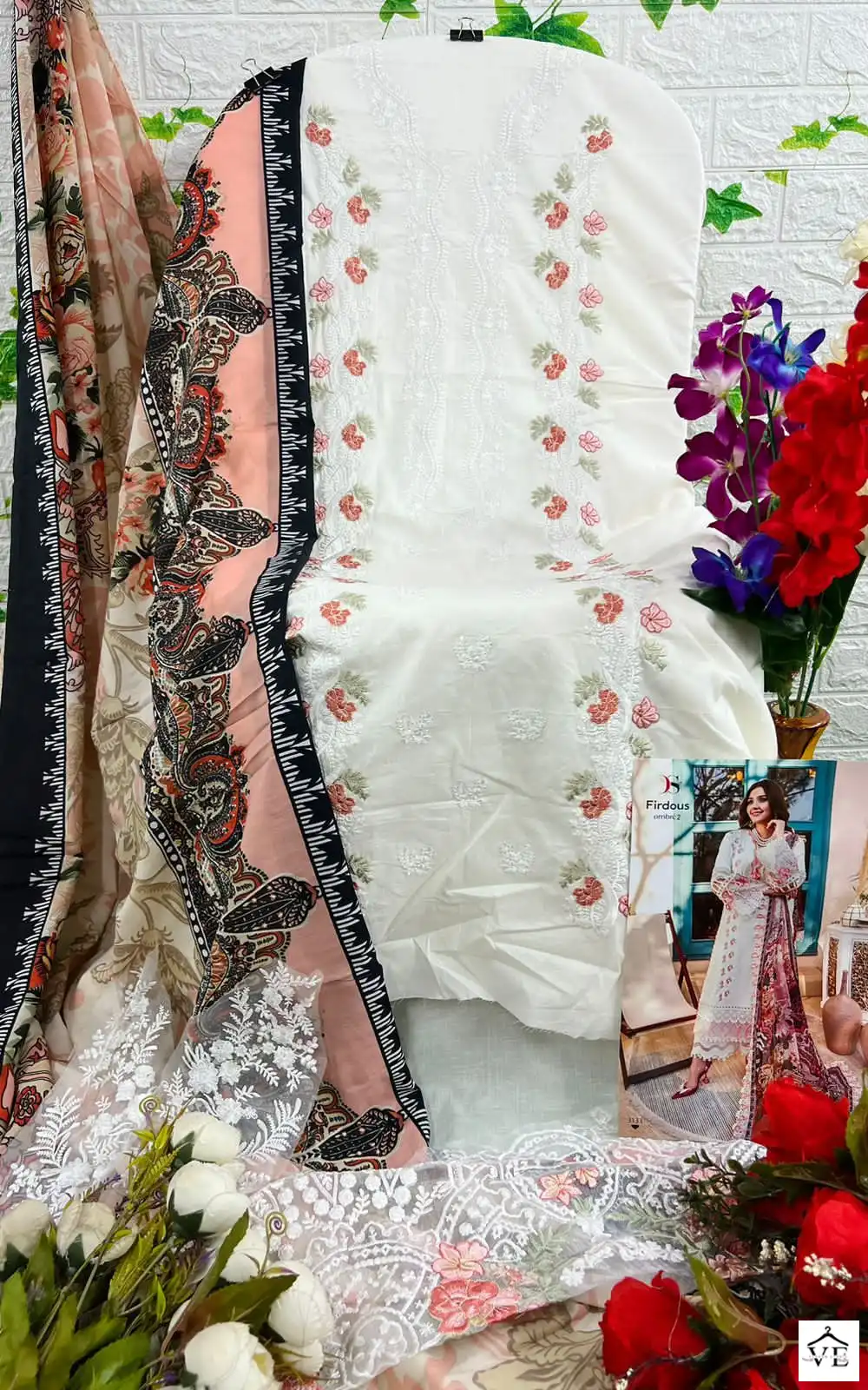 Deepsy Suits Firdous Ombré Embroidered 2 Super Nx Pure Cotton Wholesale Pakistani Salwar Suit Catalog — Wholesale Salwar Suits, MPA wholesale from Surat - Gallery Image 2