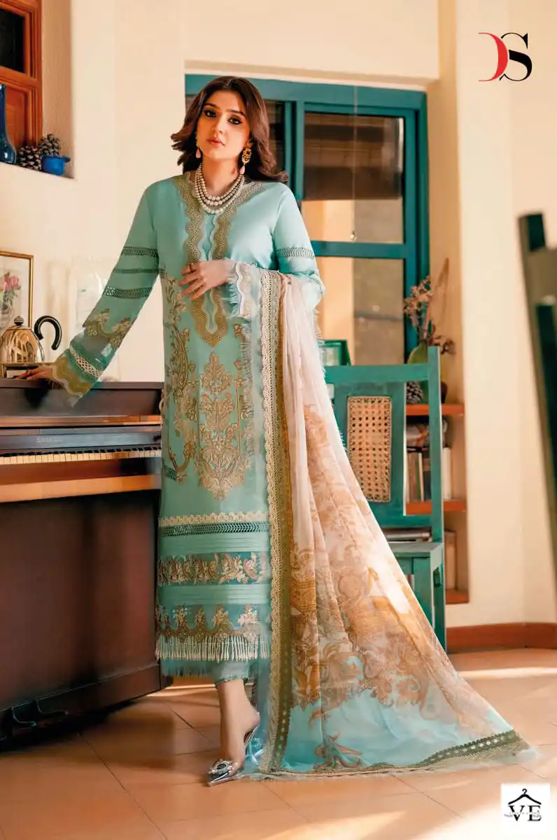 Deepsy Suits Firdous Ombré Embroidered 2 Super Nx Pure Cotton Wholesale Pakistani Salwar Suit Catalog — Wholesale Salwar Suits, MPA wholesale from Surat - Gallery Image 5
