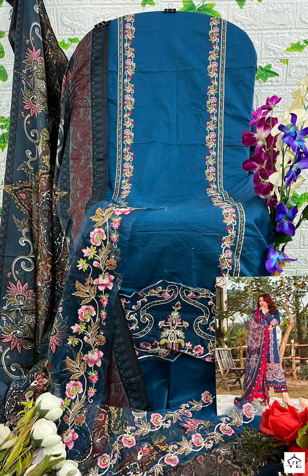 Deepsy Suits Firdous Ombré Embroidered 2 Super Nx Pure Cotton Wholesale Pakistani Salwar Suit Catalog — Wholesale Salwar Suits, MPA wholesale from Surat - Gallery Image 6