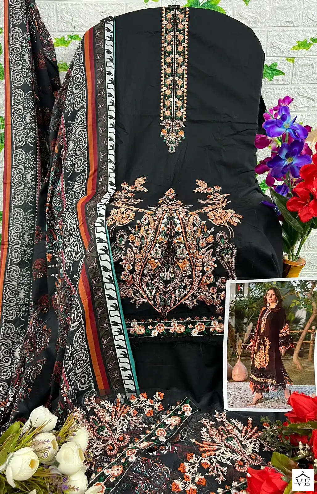 Deepsy Suits Firdous Ombré Embroidered 2 Super Nx Pure Cotton Wholesale Pakistani Salwar Suit Catalog — Wholesale Salwar Suits, MPA wholesale from Surat - Gallery Image 7