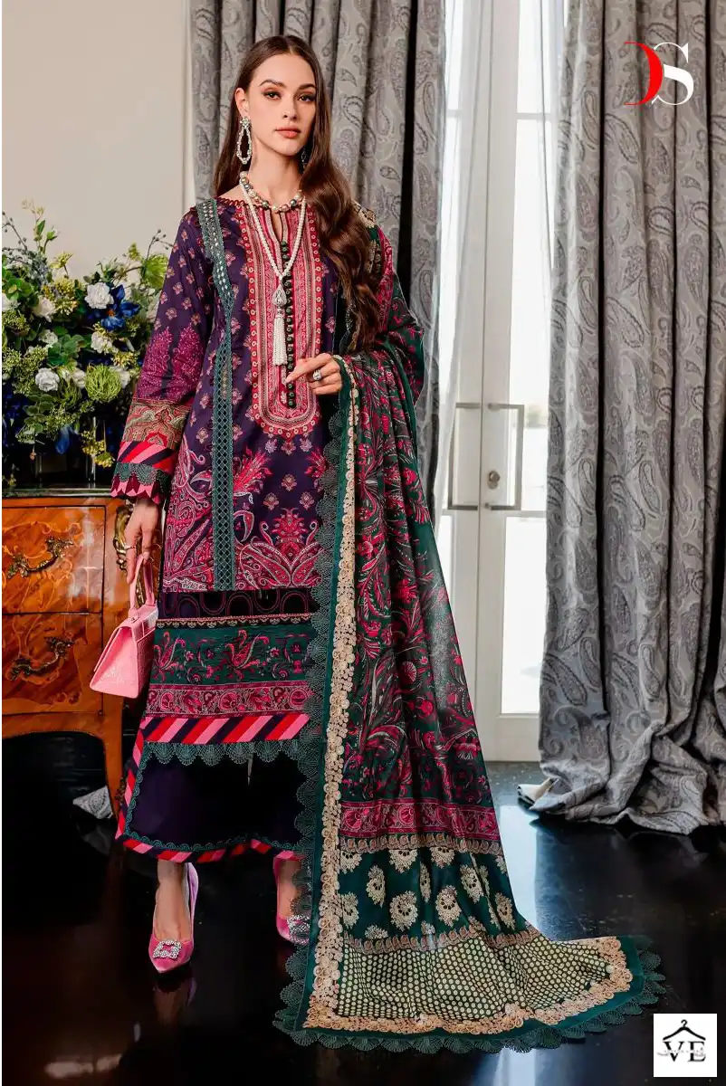 Deepsy Suits Firouds Queens Court-4 Pure Cotton Wholesale Paksitani Salwar Suit Catalog — Wholesale Salwar Suits, MPA wholesale from Surat - Gallery Image 3